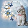 Blumen und entzückende Katzen Diamond Painting