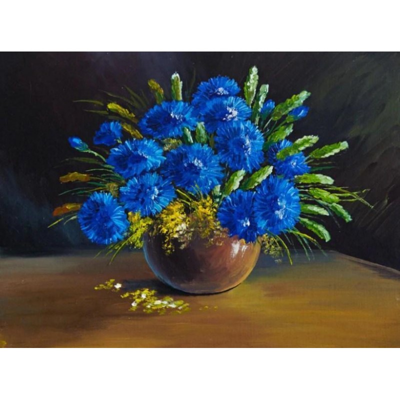 Blaue Blumenvase Sti...