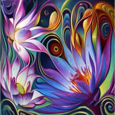 Erstaunliche Lotuskunst - Farbe durch Diamanten