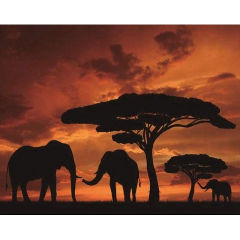 Afrikanische Elefanten und ihr Baby