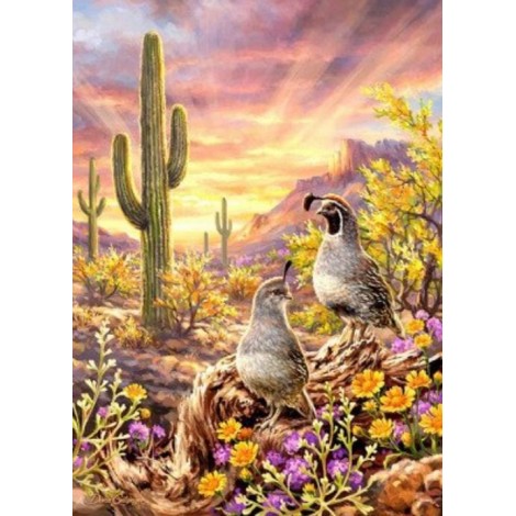Kaktus & Vögel Diamond Painting
