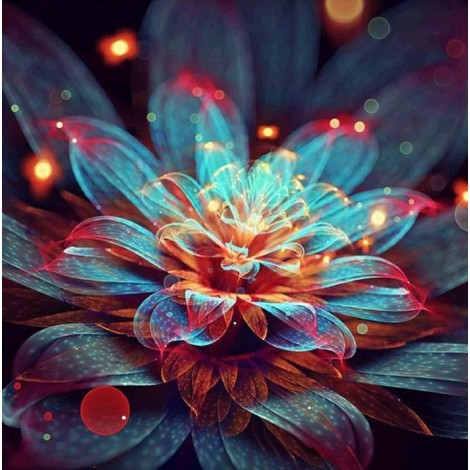 Glühende Blume - Malen durch Diamanten