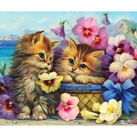 Katzen & bunte Blumen