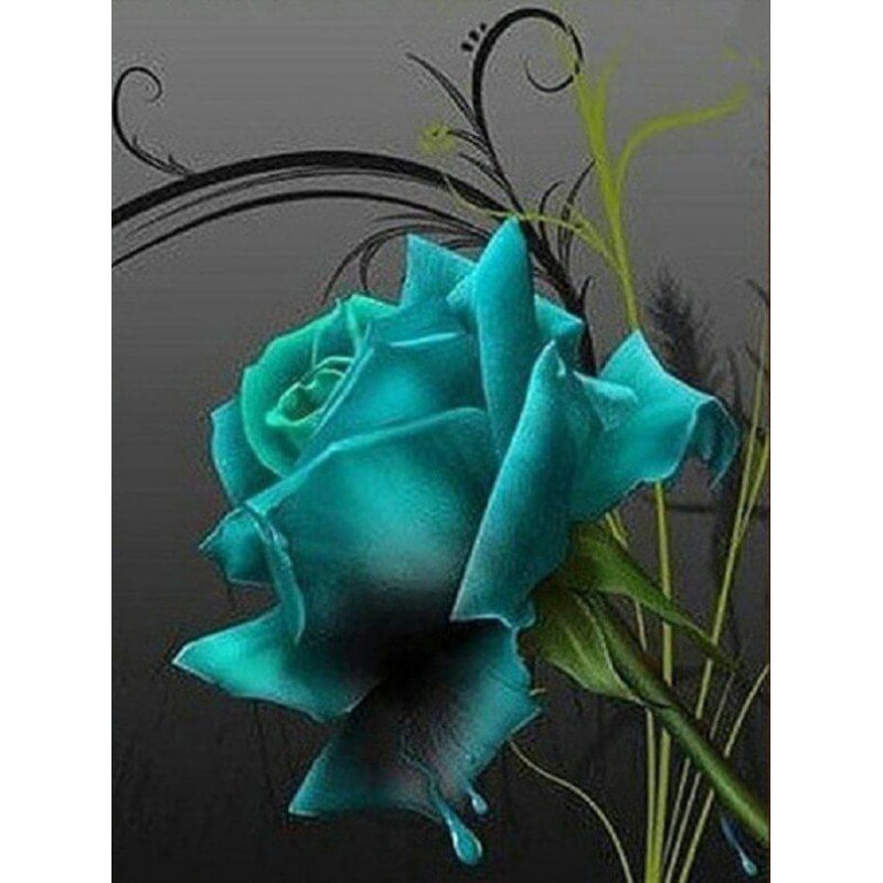 blaue Rose Malerei K...