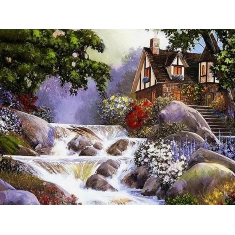 Wasserfall & schönes Haus