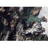 Eisberg-Türme über Grönland-Dorf