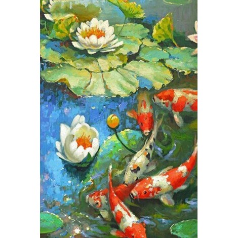 Lotusblume & Koi Fisch