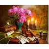Gitarren-, Blumen- und Kerzenmalerei