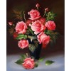 Schwarze Vase & rosa Rosen