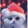 Nette Katze mit Weihnachtsmütze