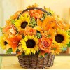 Sonnenblumen & Rosen Korb