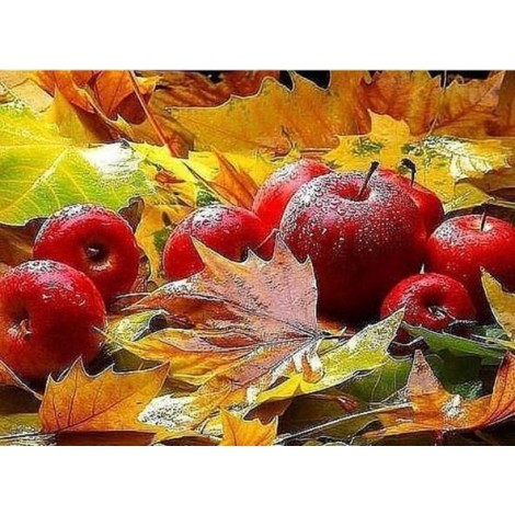 Herbstblätter und Früchte