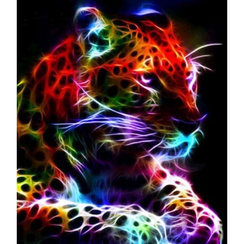 Buntes Neon-Leoparde...