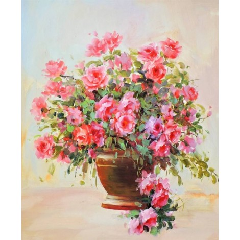 Frischer rosa Blumentopf DIY Painting