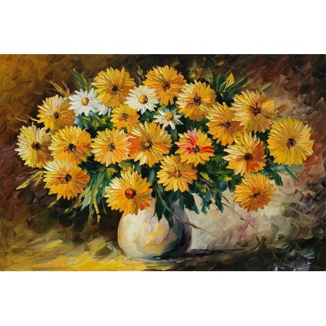 Gelbe & weiße Blumen DIY Malerei