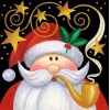 Raucher Santa Weihnachtskarte