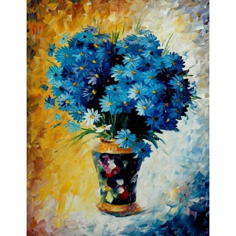 Blaue Blumen - DIY Diamond Painting