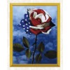 Amerikanische Flagge auf Blume DIY Diamantmalerei