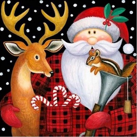 Hirsch & Weihnachtsmann Weihnachtskarte