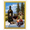 Weinflasche & Glas mit Früchten DIY Malerei