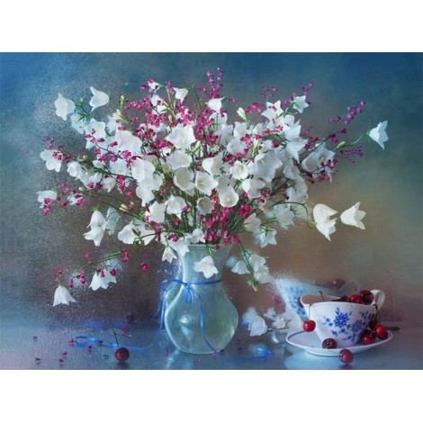 Weiße & rosa Blumen DIY Malerei