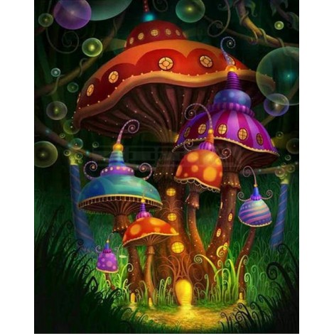 Wonderland Mushrooms DIY Diamond Painting